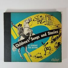 VINTAGE CHILDRENS SONGS STORIES COWBOY TEX RITTER 4 RECORD ALBUM SET 78 RPM VG picture