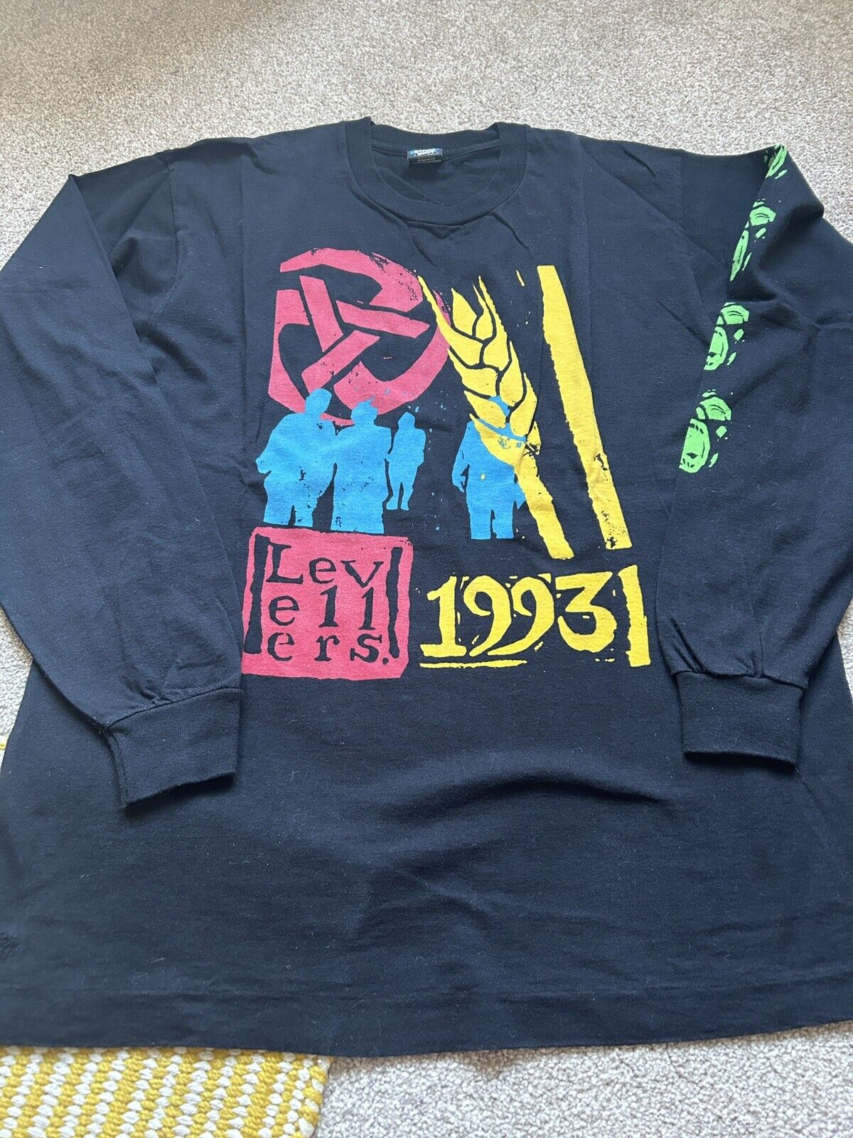 Levellers vintage 1993 long sleeve subvert tour t shirt XL
