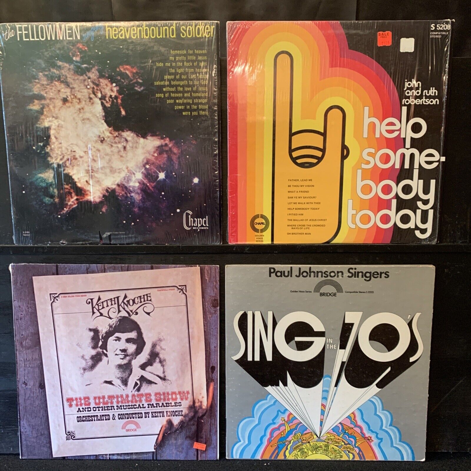 MIXED ARTISTS Chapel Records LP lot of 4 vintage Golden Voice Series Christian