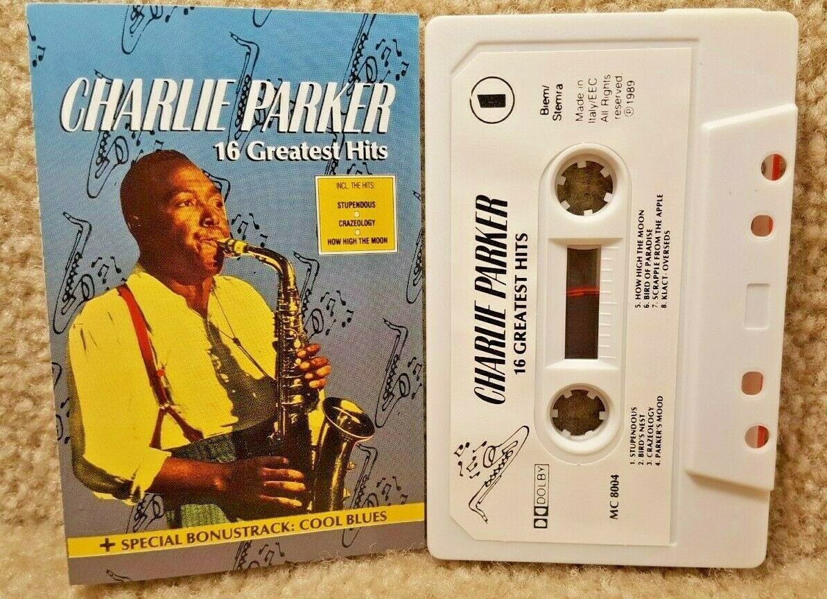 Vintage 1989 Cassette Tape Charlie Parker 16 Greatest Hits Made In Italy