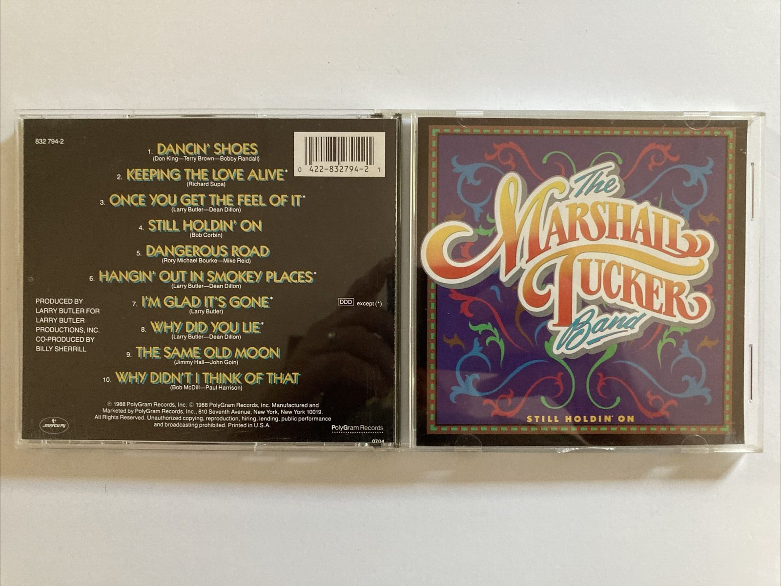 Still Holdin' On by The Marshall Tucker Band (CD, 1988, Mercury) Very Good Cond.