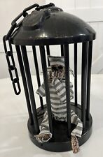 Haunted Animated Caged Skeleton Plays Harmonica Halloween Decoration TESTED picture