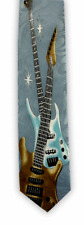 Two Guitars on Grey Tie - Music Gift - Guitarist Tie - Gift for Guitar Player picture