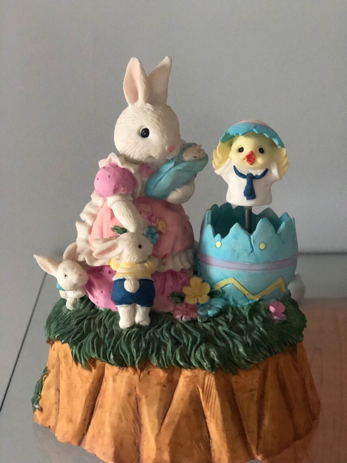 Vintage Easter Bunnies The San Francisco Music Box Company With Moving Egg