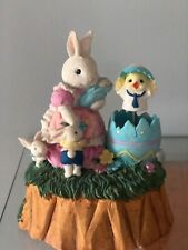 Vintage Easter Bunnies The San Francisco Music Box Company With Moving Egg picture