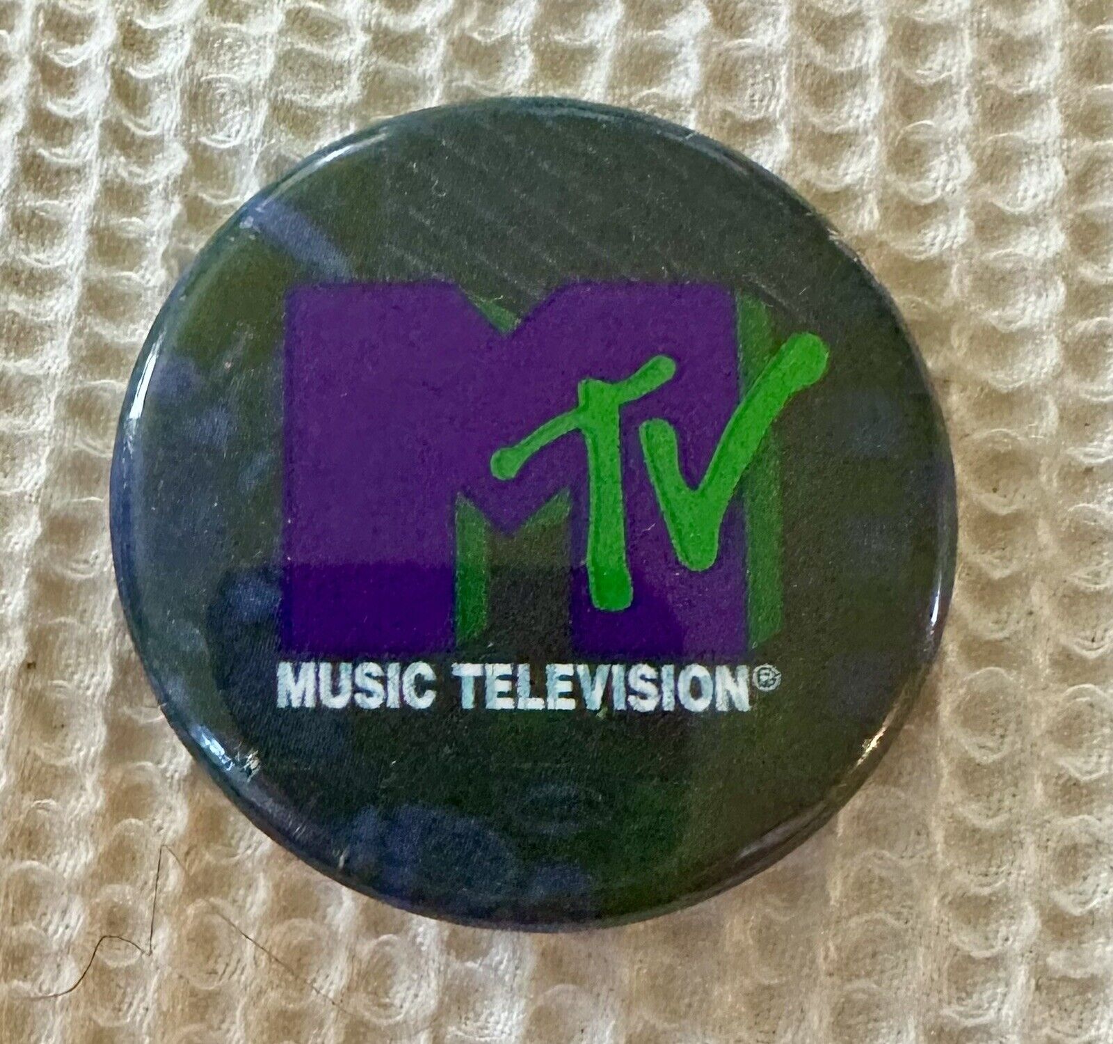 Vintage Original  MTV Logo Music Television Button Pin Pinback Rare