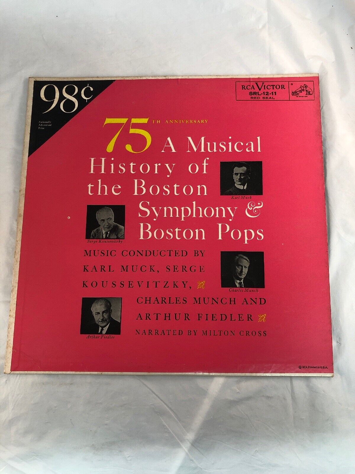 75th Anniversary of Boston Symphony and Boston Pops Vintage Record Album LP