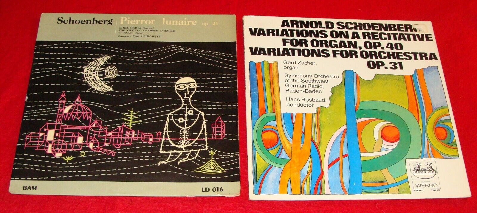 Vintage Arnold Schoenberg / Pierrot Lunaire LP Bam LD-016 Classical Record +1mor