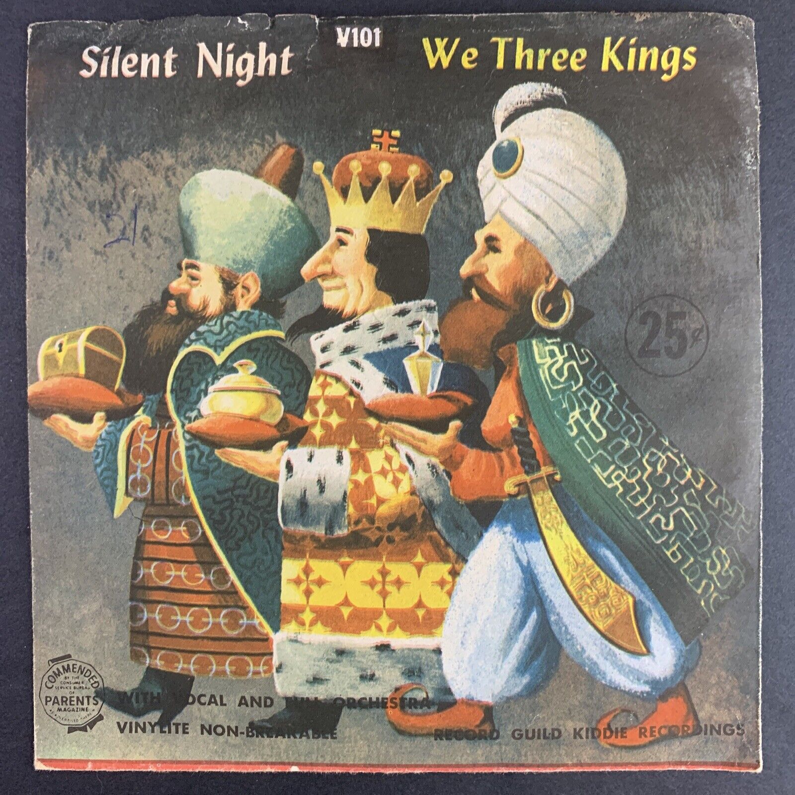 Vintage Christmas Silent Night We Three Kings Record Guild America  (1954) Vinyl
