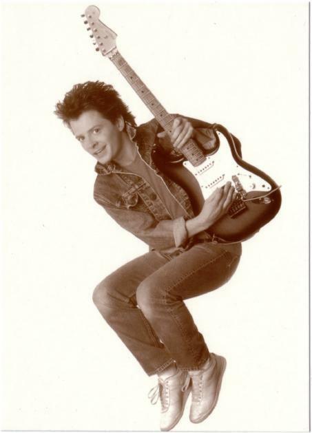 Michael J. Fox Actor and Guitar in the 1980s Postcard