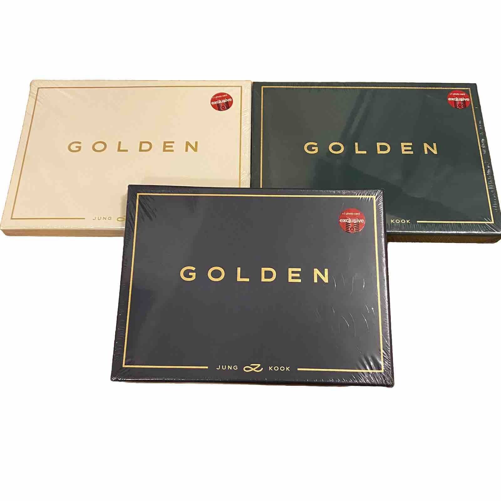 BTS Jungkook GOLDEN Album Set - 3 Versions Substance, Solid, Shine NEW SEALED