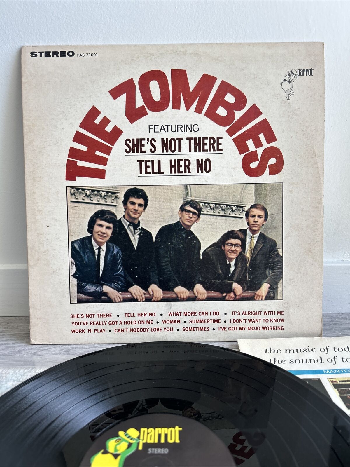 The Zombies Featuring She’s Not There Original 1965 Parrot ‎Stereo 71001 VG+/EX