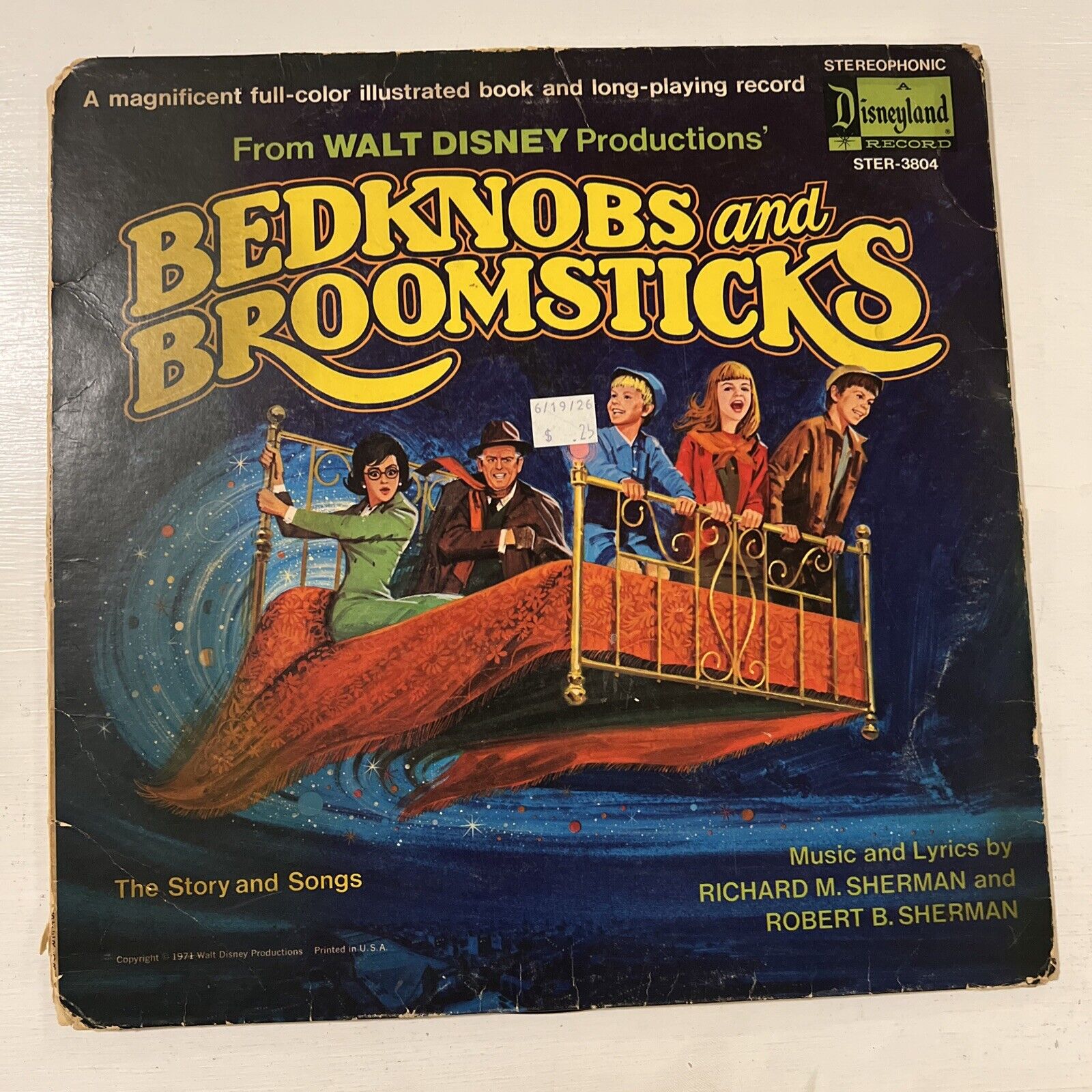 Walt Disney 1971 Bedknobs and Broomsticks Soundtrack & Storybook Vinyl LP G+/VG