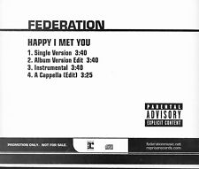 Happy To Meet You [PA] [Promo Single] by Federation (Cd 2007) [4 Versions]' picture