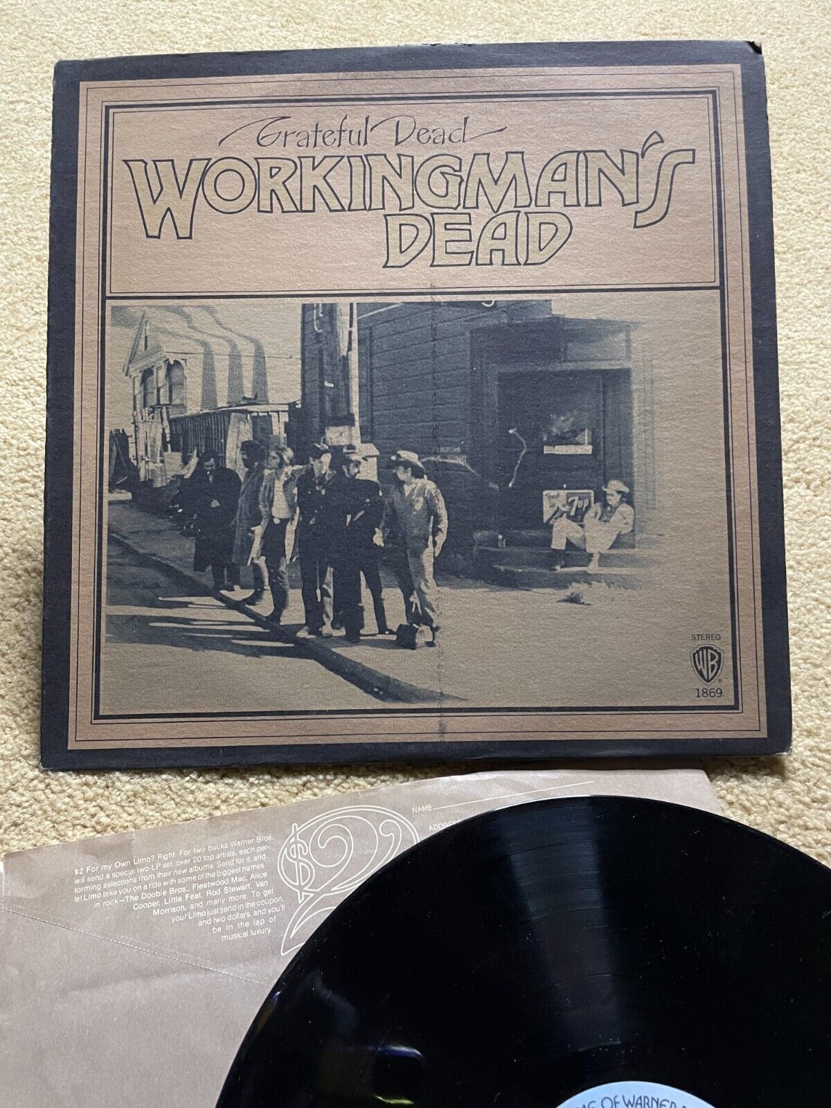 Vintage 1970 Grateful  Dead Workingman\'s Dead Record Album LP 70s Vinyl
