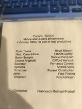 Live Opera Recording CD -549 1968 Tosca Nilsson Corelli Bacquier Harvuot Velis picture