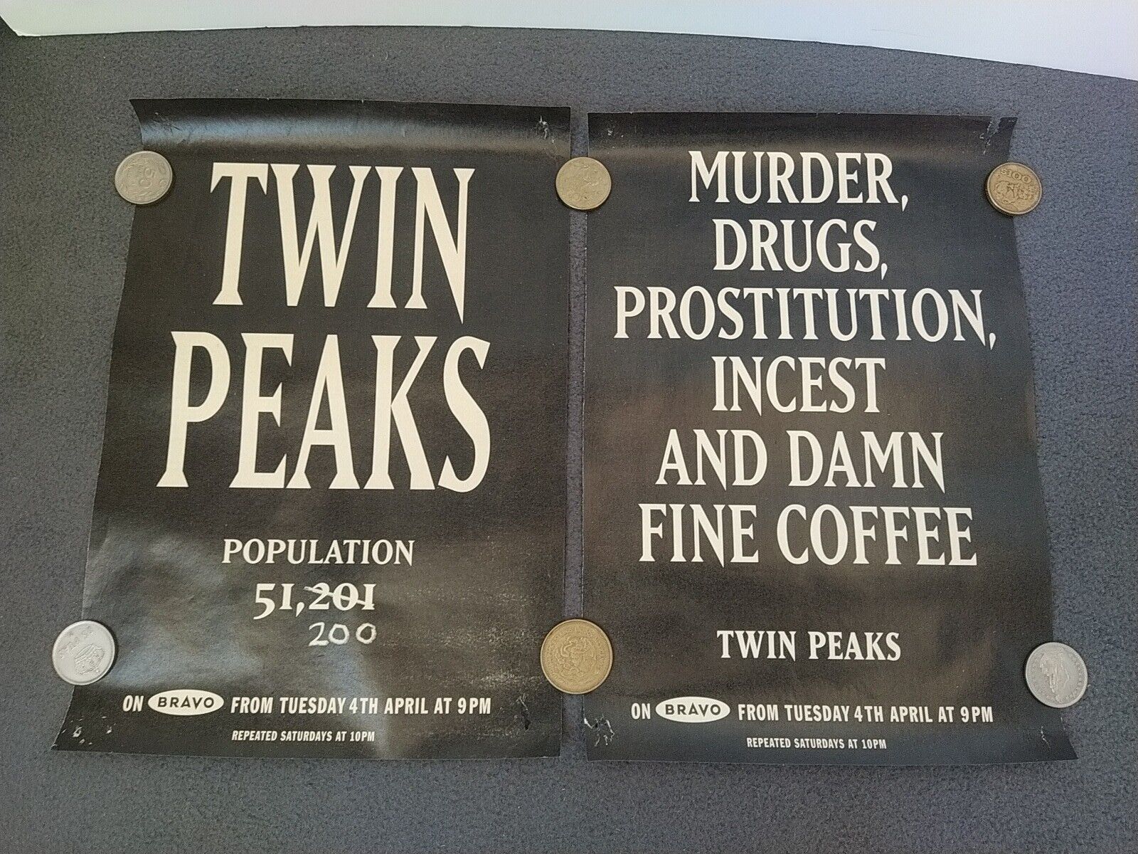 Vintage Twin Peaks Advert Promo Poster Clippings Cable Guide Magazine April 1995