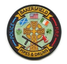 Bakersfield Fire Police Department Pipes and Drums Patch California CA picture