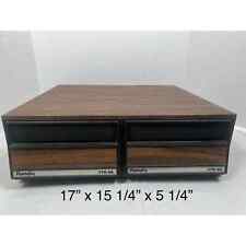 Randix VTD-24 VHS Tape Holder 2 Drawer Storage Cabinet Case Vintage Faux Wood picture