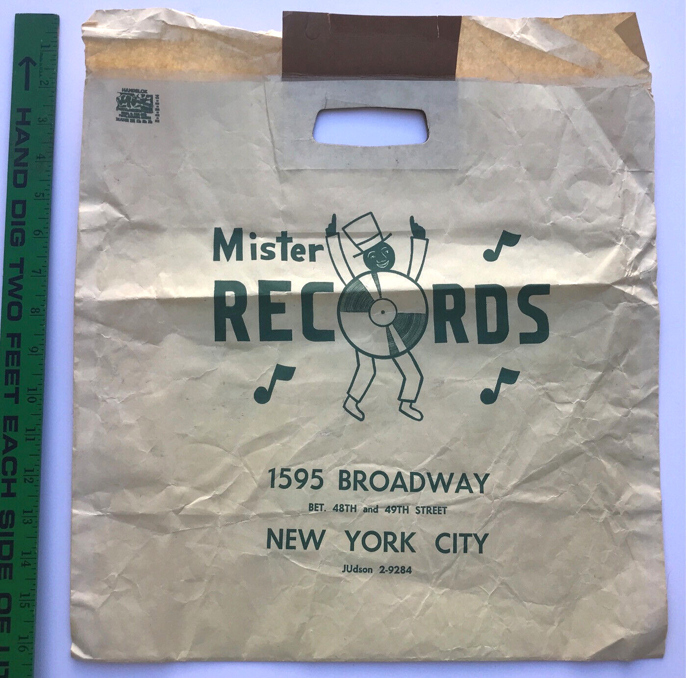 Vintage 1960's? MISTER RECORDS STORE SHOPPING BAG New York City Jazz Logo LP/33