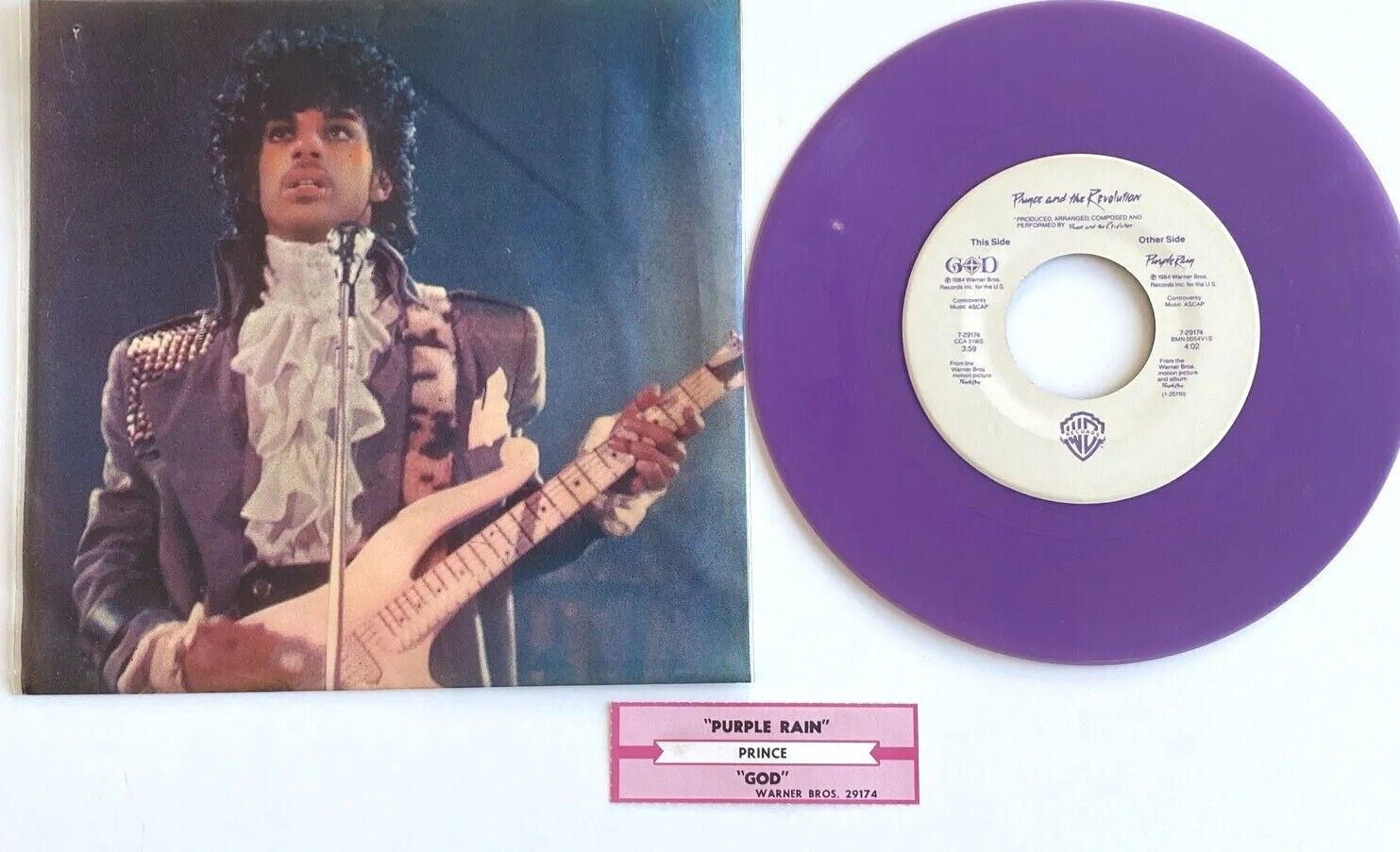 Prince And The Revolution, Purple Rain, 1984, 7”, PS, PURPLE VINYL - NEAR MINT