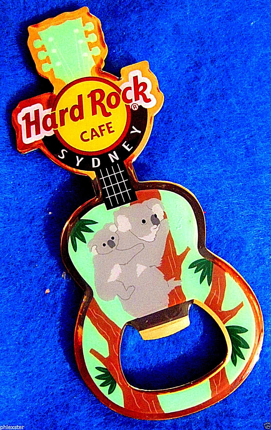 SYDNEY KOALAS EUCALYPTUS Hard Rock Cafe BOTTLE OPENER GUITAR MAGNET AUSTRALIA