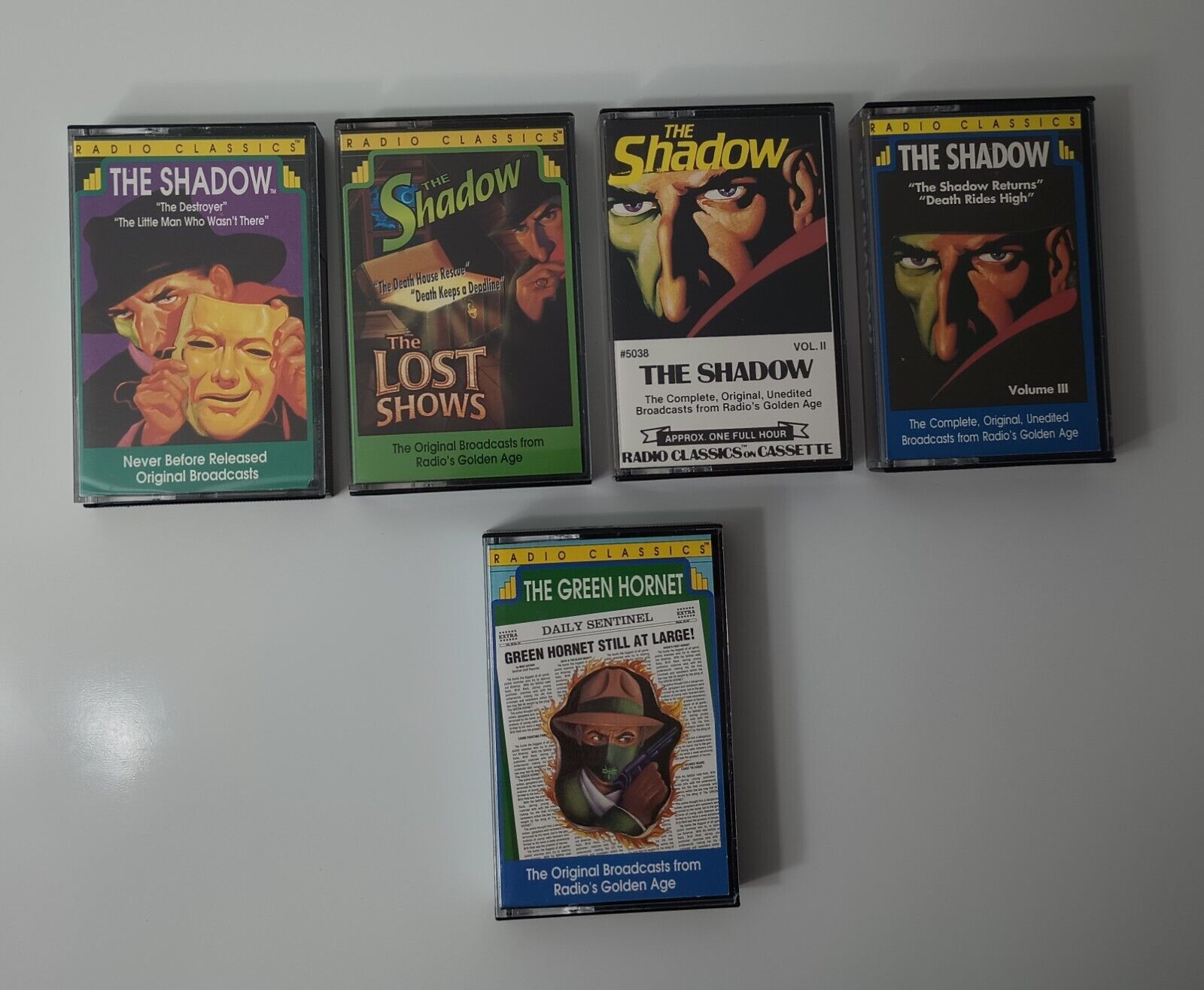 Vintage Audio Cassette Tapes 5 The Shadow/The Green Hornet 1980s/90s