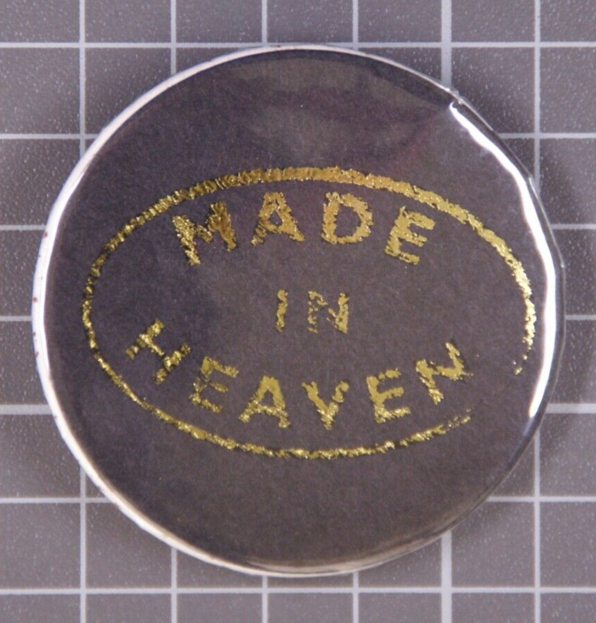 Queen Freddie Mercury Brian May Badge Pin Vintage Made In Heaven Circa mid 1990s