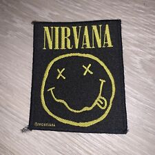 Nirvana Smiley Face Patch OFFICIAL RARE VINTAGE 1993 90s  grunge Rock 3”x3 1/2” picture