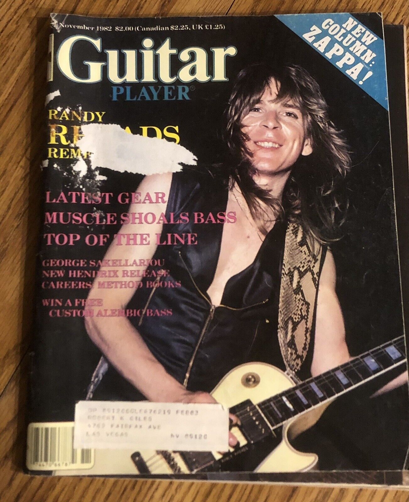 Randy Rhodes Guitar Player Magazine Nov 1982 Good