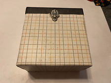 Vintage 45 RPM Record Storage Box small squares Carrying Case picture