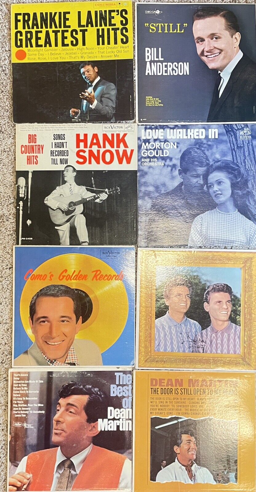 Record Lot 8:Dean Martin Frankie Laines Bill Anderson Hank Snow Everly Brothers