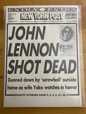 VINTAGE NEWSPAPER HEADLINE~MUSIC BEATLES JOHN LENNON MURDERED GUN SHOT DEAD 1980 picture