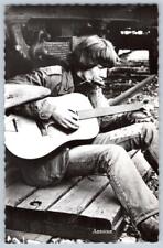 1960-70's RPPC ANTOINE FRENCH POP SINGER PLAYING GUITAR & HARMONICA POSTCARD picture