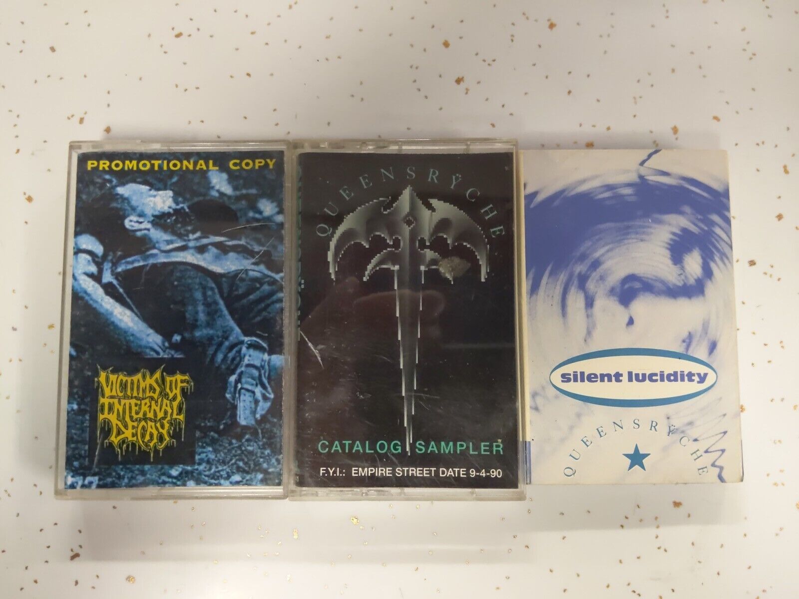 VTG LOT 3 QUEENSRYCHE & VICTIMS OF INTERNAL DECAY CASSETTE TAPES RARE METAL