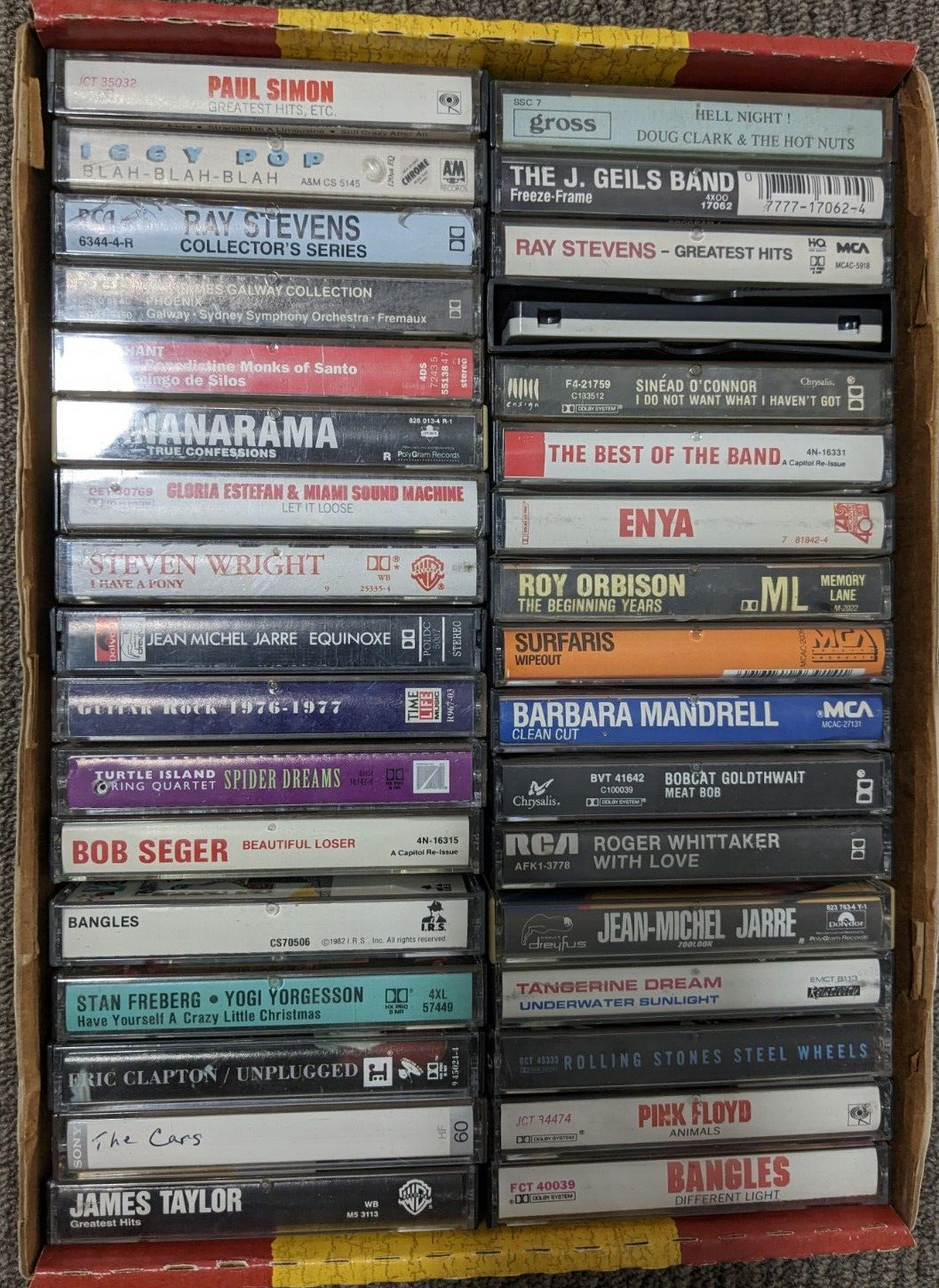 Cassette Tapes Lot of 34-Iggy Pop,Pink Floyd,Tangerine Dream,Stones,James Taylor
