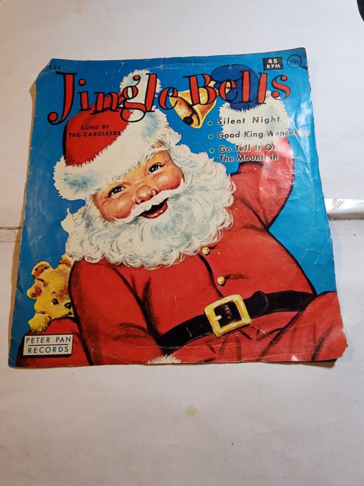 Jingle Bells by the Caroleers 45 rpm PETER PAN Records 1965 GOOD+ F277