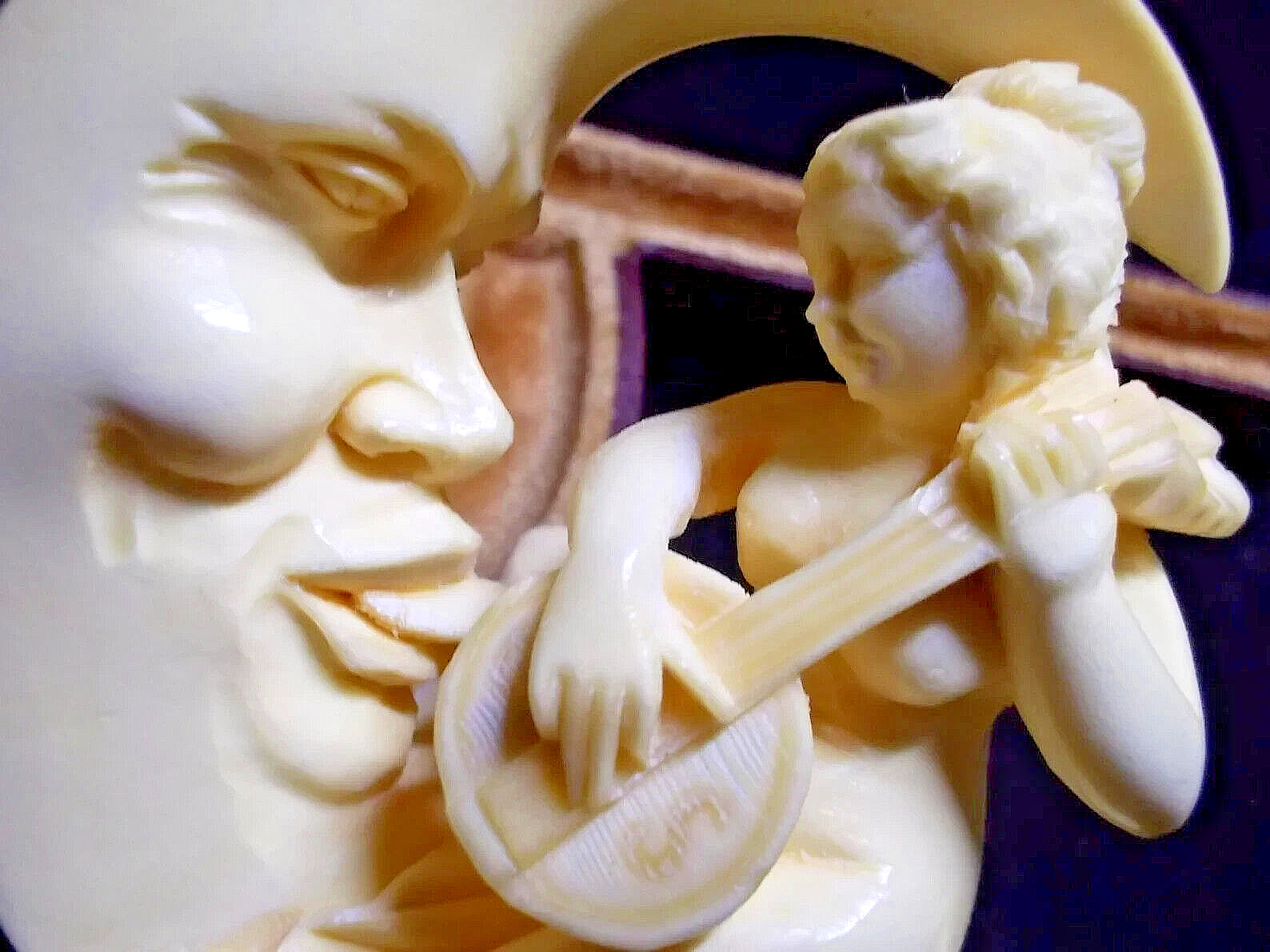 🔴UNSMOKED S. YANIK MEERSCHAUM PIPE FEATURING NUDE WOMAN PLAYING a BANJO MOON