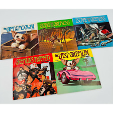 5 Vintage Gremlins 33 1/3 RPM Vinyl Record Read Along Story Books 1984 GIZMO Set picture