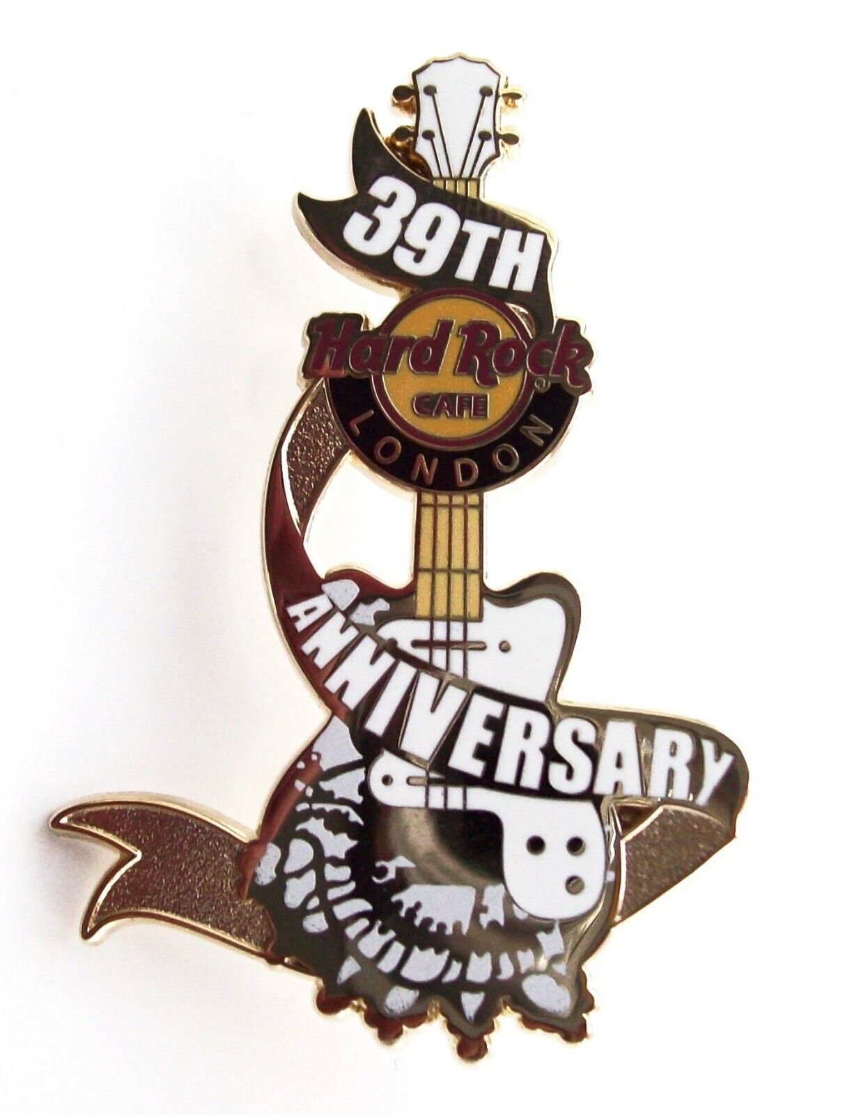 Hard Rock Cafe London 39th Anniversary  Gold Guitar Pin