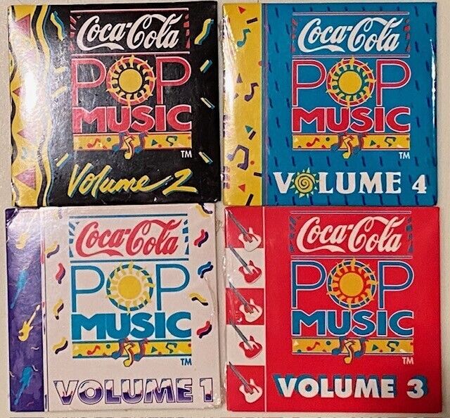 Vintage Coca-Cola POP MUSIC Mini CDs Volumes 1, 2, 3 & 4 Set 1991