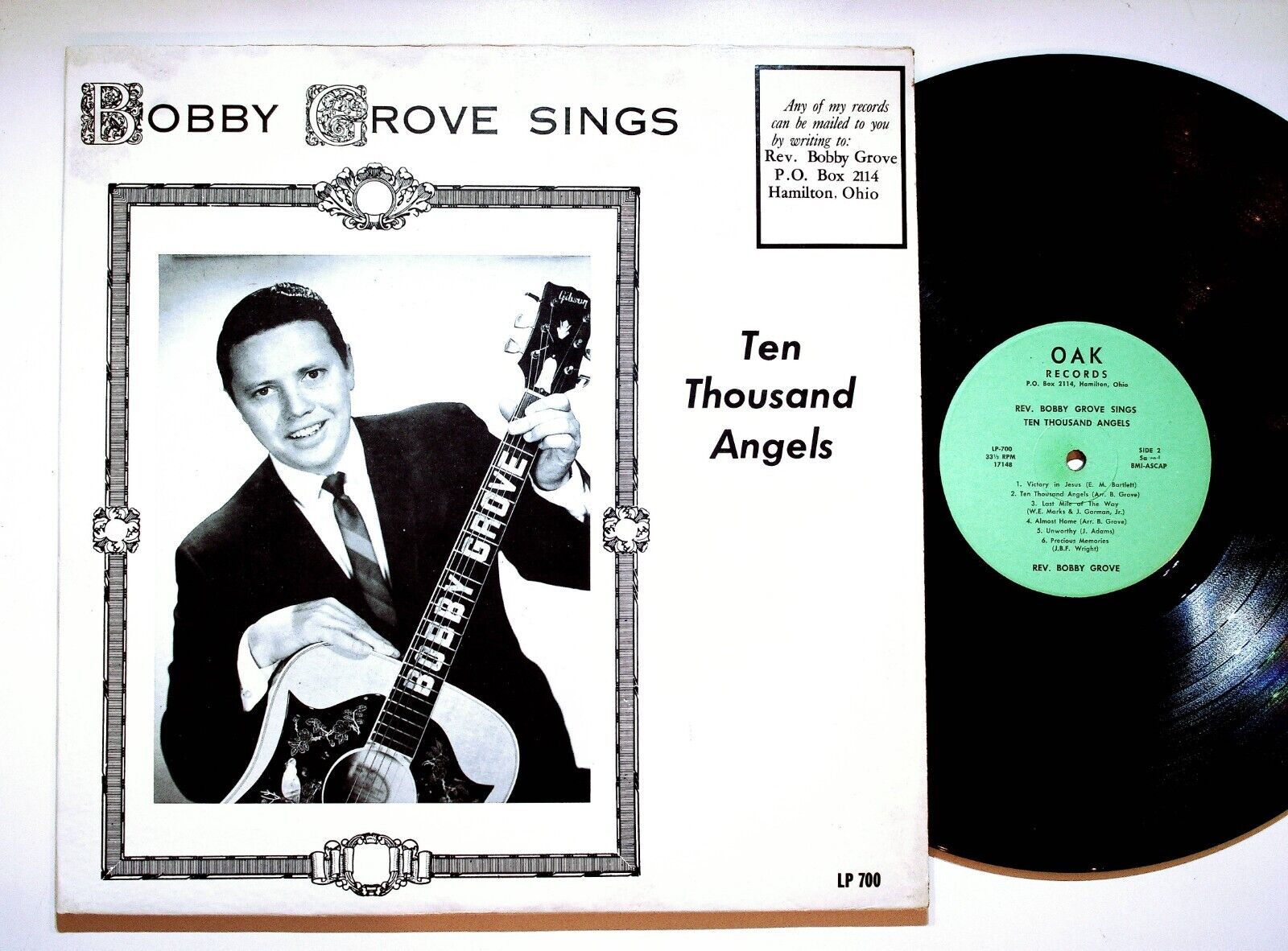 Hamilton OH Ohio Bobby Grove Sings Ten Thousand Angels Gospel Vinyl LP Record
