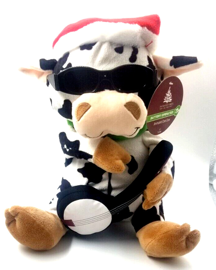 GEMMY Animated Cool Cow with Banjo Sings and Dances to Jingle Bells