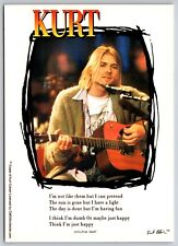 Kurt Cobain and Lyrics - Playing Guitar and Singing (6 X 4 in) Postcard picture