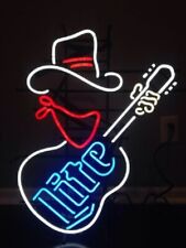 New Miller Lite Cowboy Guitar Beer Lamp Neon Light Sign 17