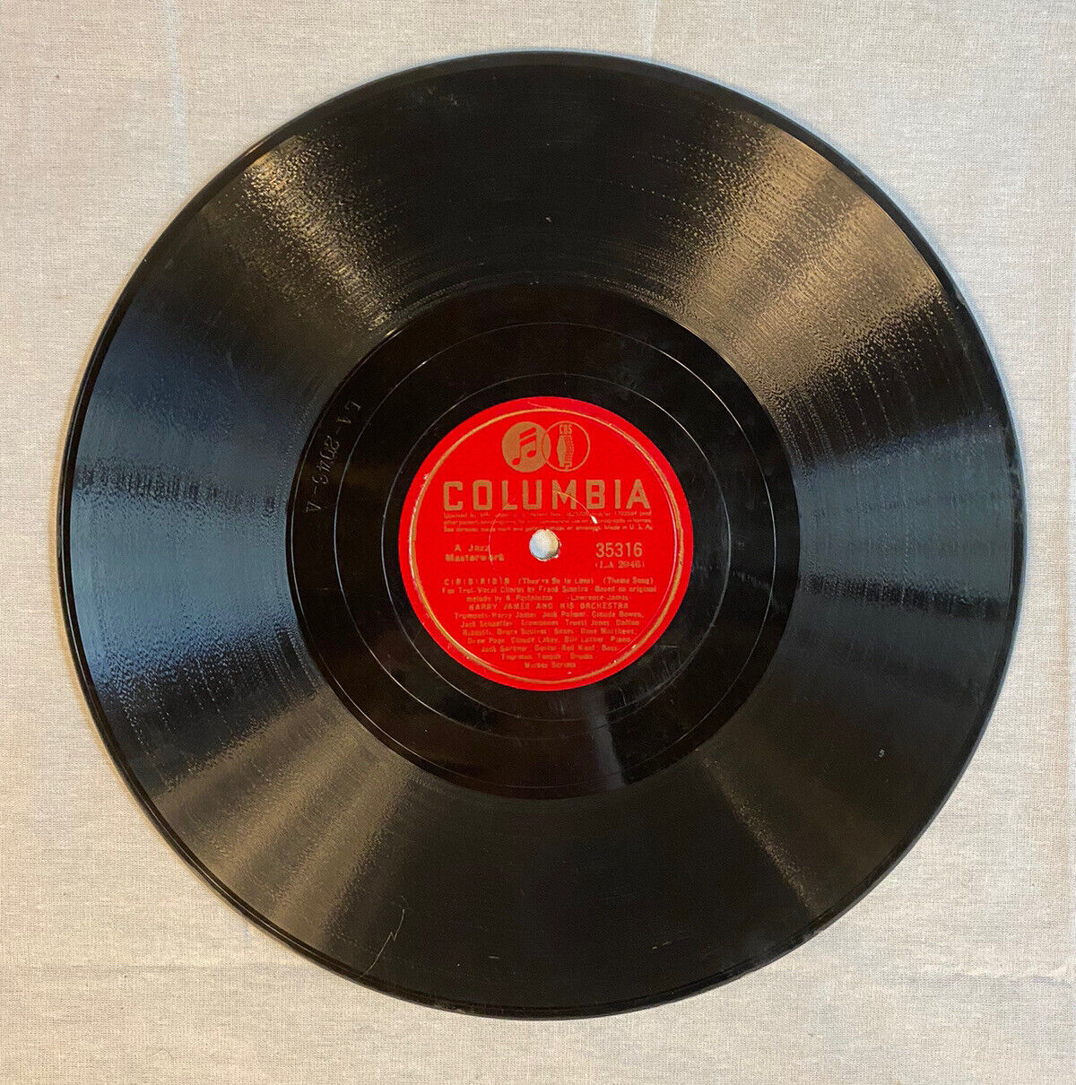 Vintage Columbia Harry James - Avalon & Ciribiribin - Shellac 78 RPM 10” 1939