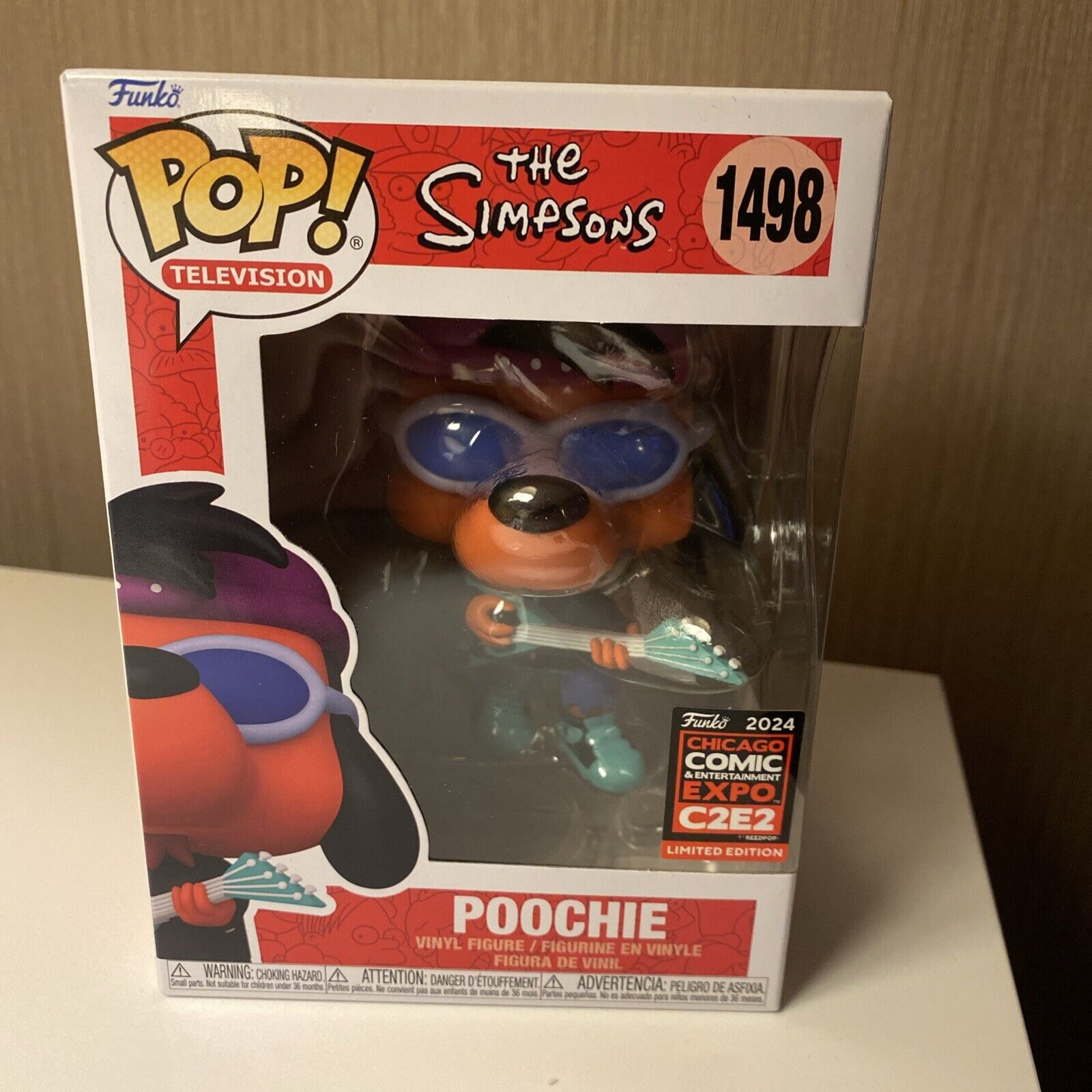 IN HAND C2E2  STICKER Poochie The Simpsons Funko Pop #1498 In Hand 