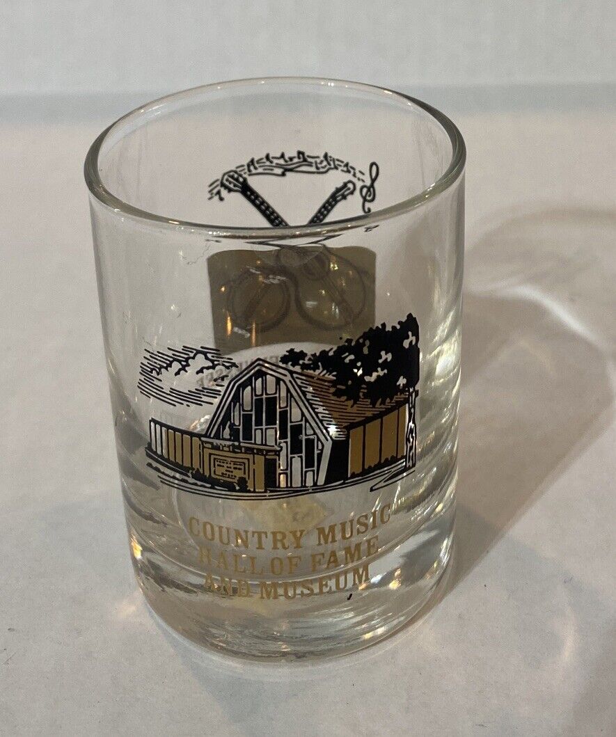 Vintage Country Music Hall of Fame and Museum, Nashville Shot Glass 1970s Clear