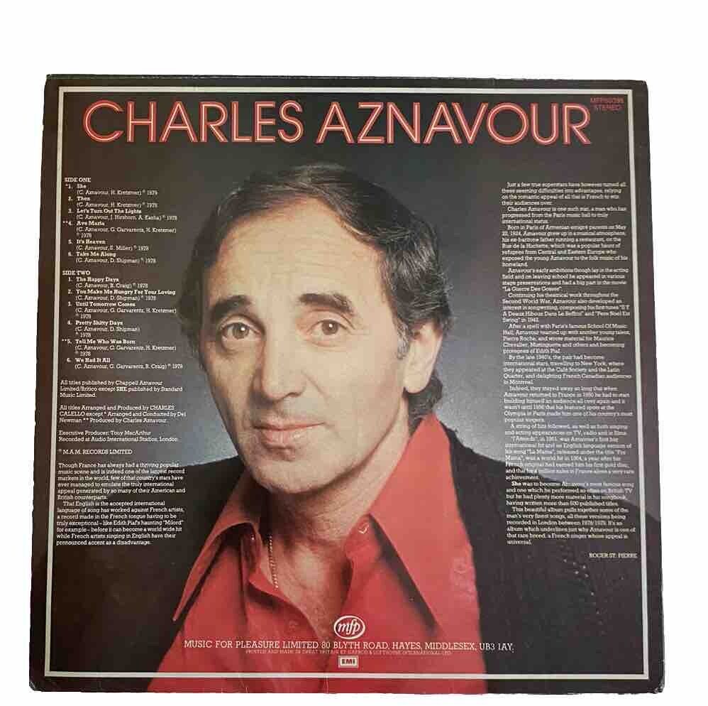 Charles Aznavour Self-Titled Chanson Pop 1979 LP Vinyl Album