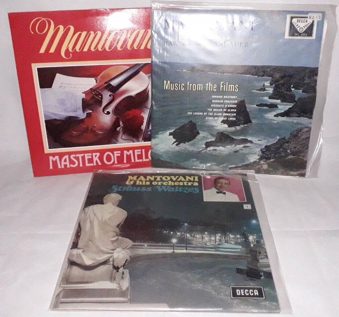 Mantovani And His Orchestra Classical Vintage Antique Vinyl Records Bundle of 3